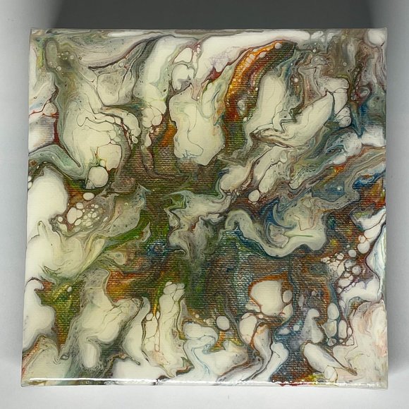 NWOT Fluid Art Abstract Painting, Acrylic Pour Art - Picture 3 of 9